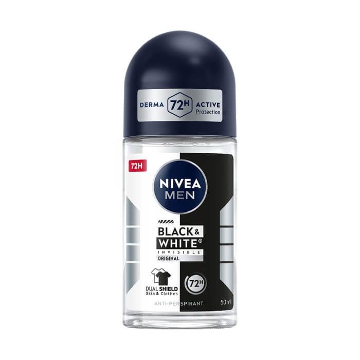 Nivea Men Black & White Invisible Original Дезодорант рол-он против изпотяване за мъже 50 мл