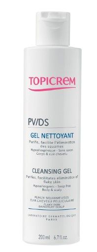 Topicrem PV/DS Cleansing Gel Почистващ гел за коса и тяло за суха лющеща се кожа и пърхот 200 мл