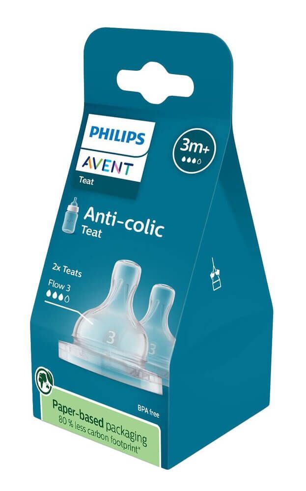 Avent Anti-colic Medium Биберон за бебета със среден поток 3М+ x 2 бр