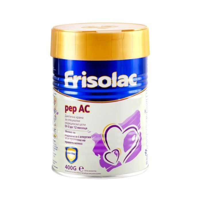 Frisolac Pep AC Адаптирано мляко за кърмачета с алергия към протеина на кравето мляко от 0 до 12 месеца 400 гр