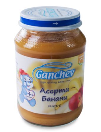 Ganchev Пюре асорти с банани 4М+ 190 гр