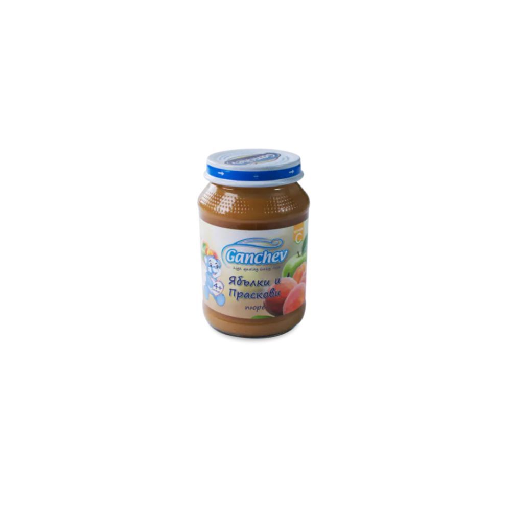 Ganchev Пюре ябълки и праскови 4М+ 190 гр