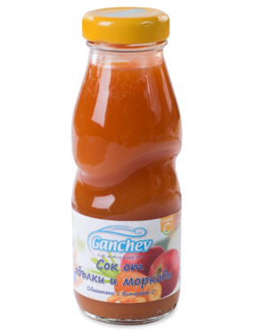 Ganchev Сок от ябълки и моркови 4М+ 250 мл