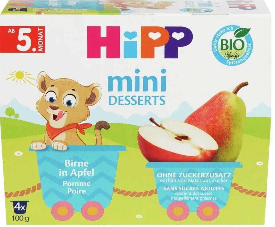 Hipp Био десерт Круши и ябълки 5М+ 4 х 100 г