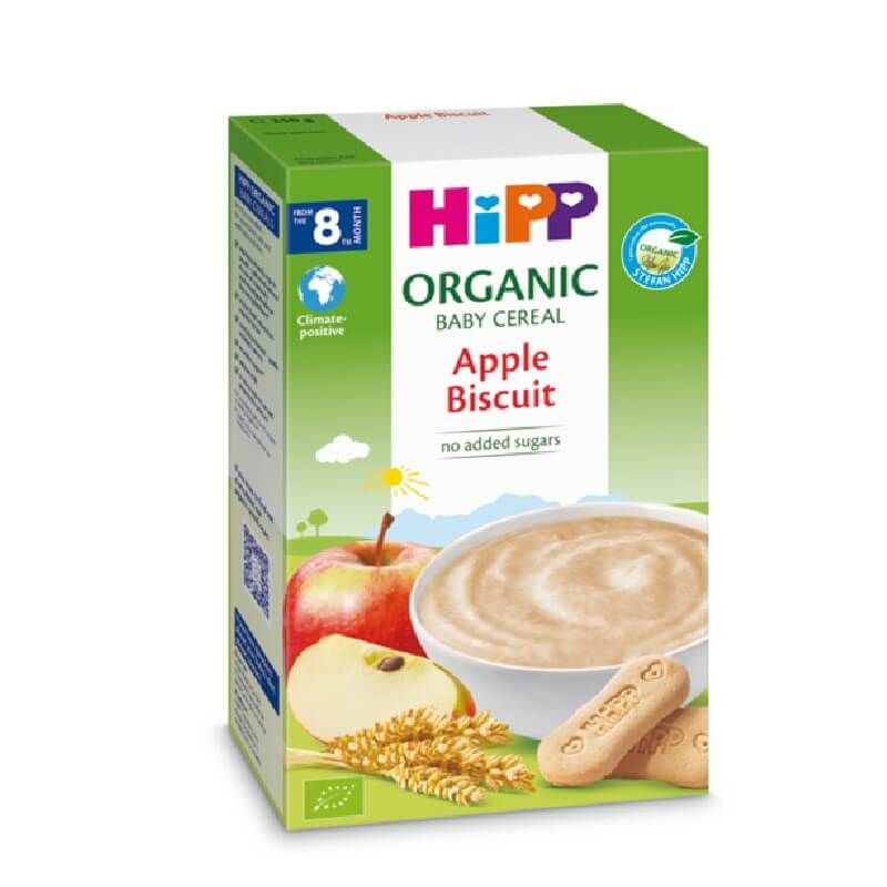 Hipp Био инстантна каша ябълки и бисквити 8М+ 250 г