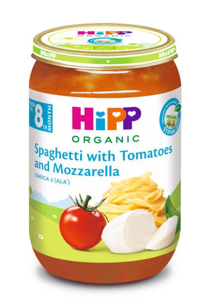 Hipp Био пюре спагети с домати и моцарела 8М+ 220 г