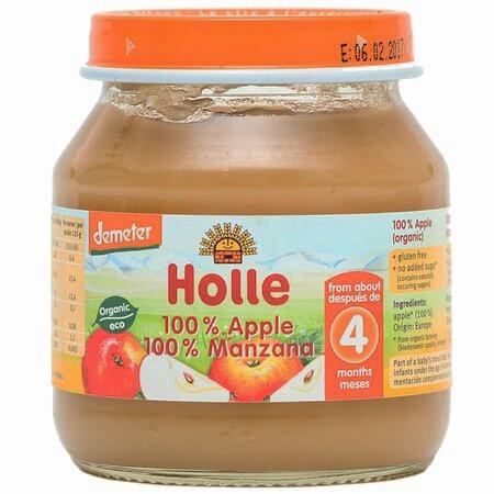 Holle Био пюре ябълка 4М+ 125 гр