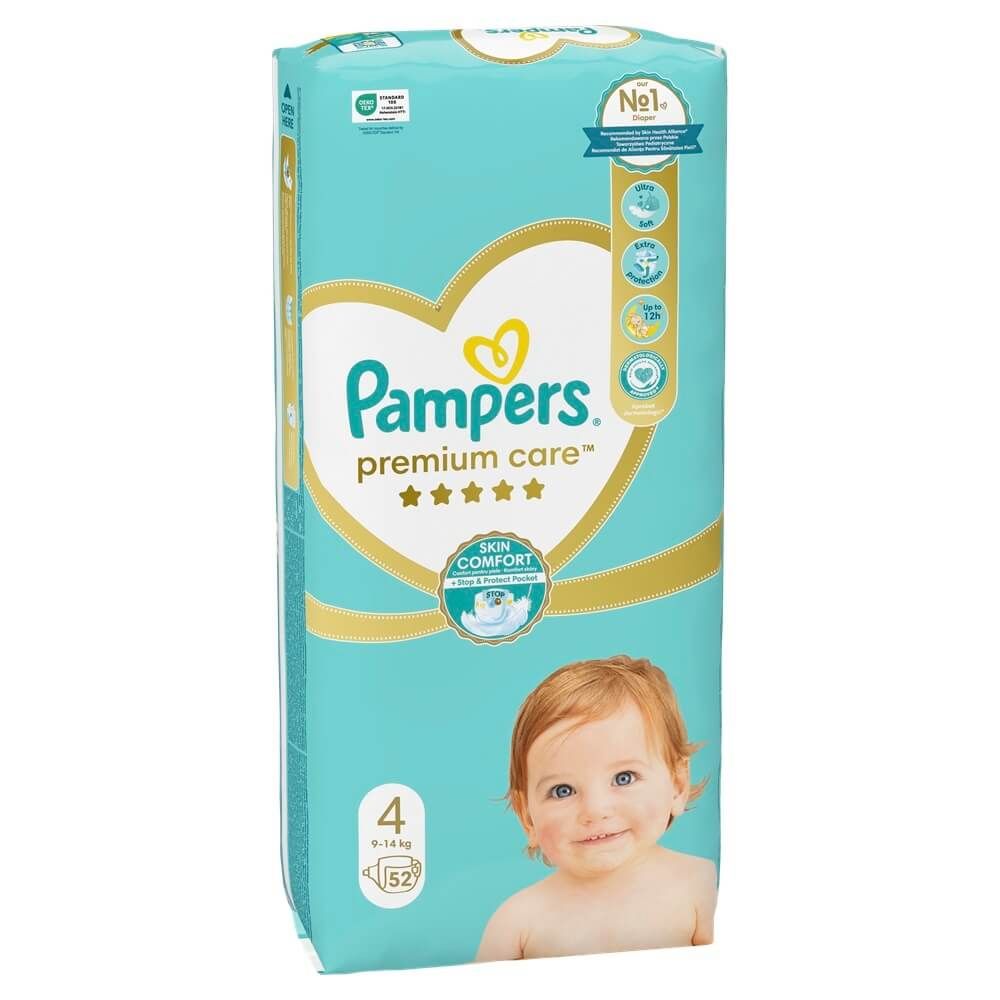 Пелени Pampers Premium Care Размер 4 52 бр