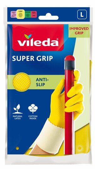 Vileda Super Grip Домакински ръкавици Размер L х 2 броя