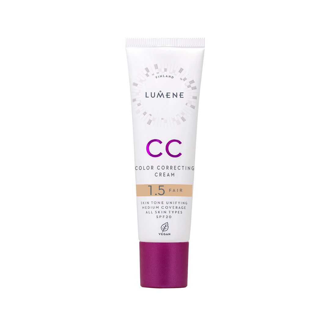 LUMENE VEGAN CC MEDIUM Крем - фон дьо тен 7в1 SPF20 2, 30 мл