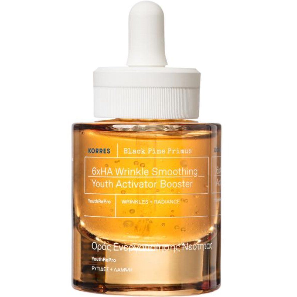 KORRES BLACK PINE PRIMUS Серум за лице срещу първи бръчки с екстракт от зародиш на шишарки, 30 мл