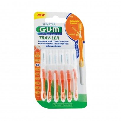 GUM Интердентални четки за зъби прави червени 0.8 мм,6 бр.