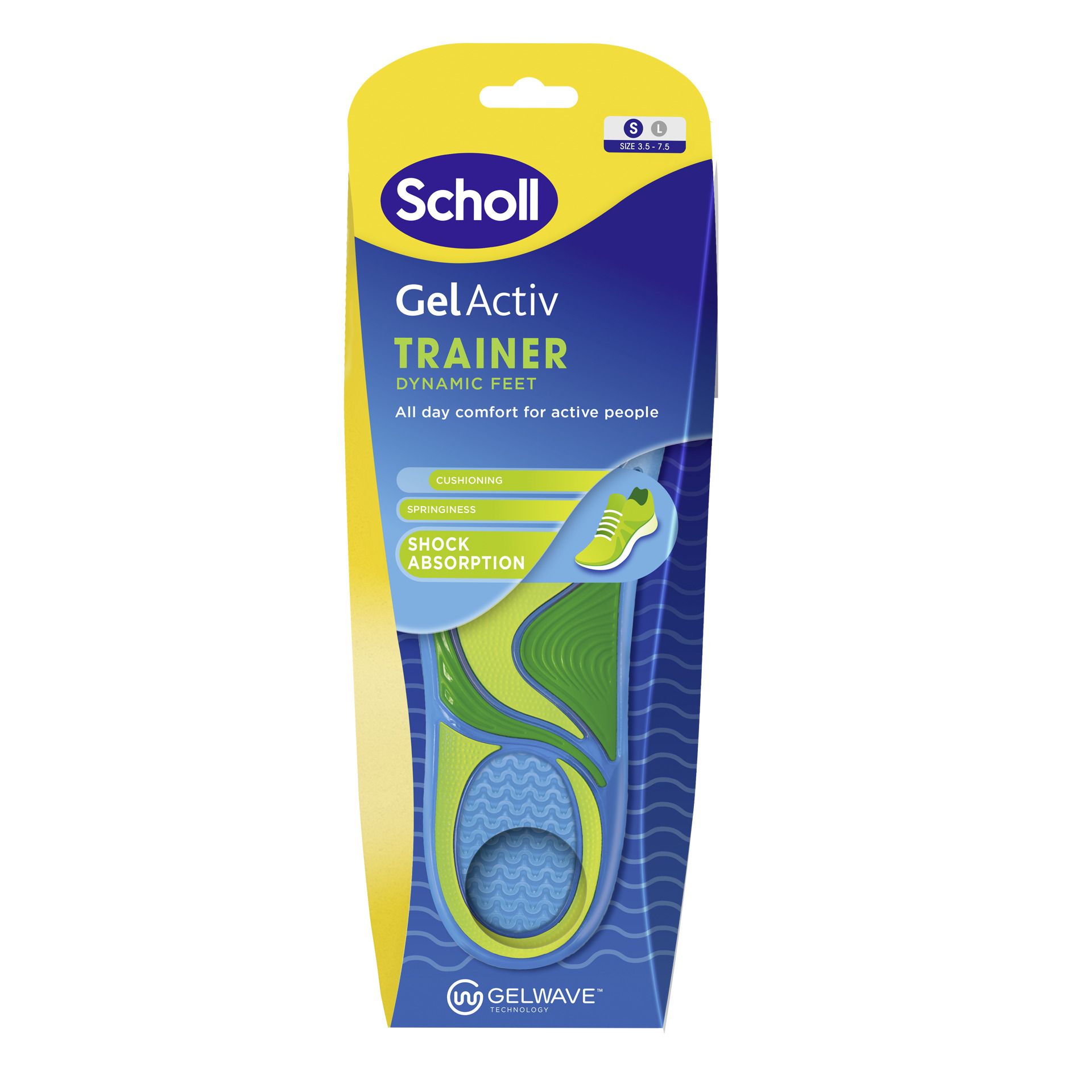 SCHOLL Gel Activ Trainer Стелки за спортни обувки за мъже, 1 чифт
