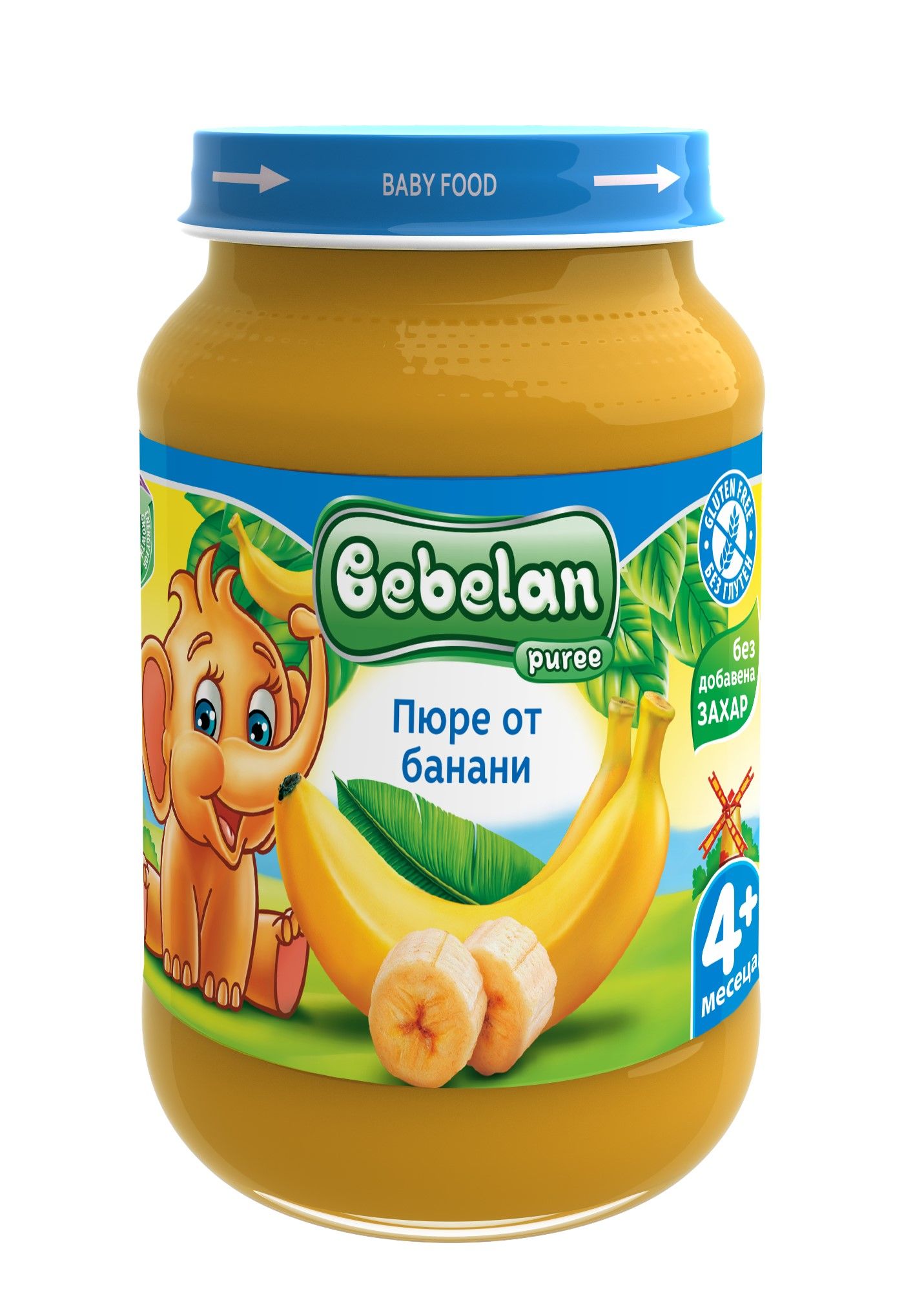 BEBELAN Плодов десерт манго и банани 4+, 190г