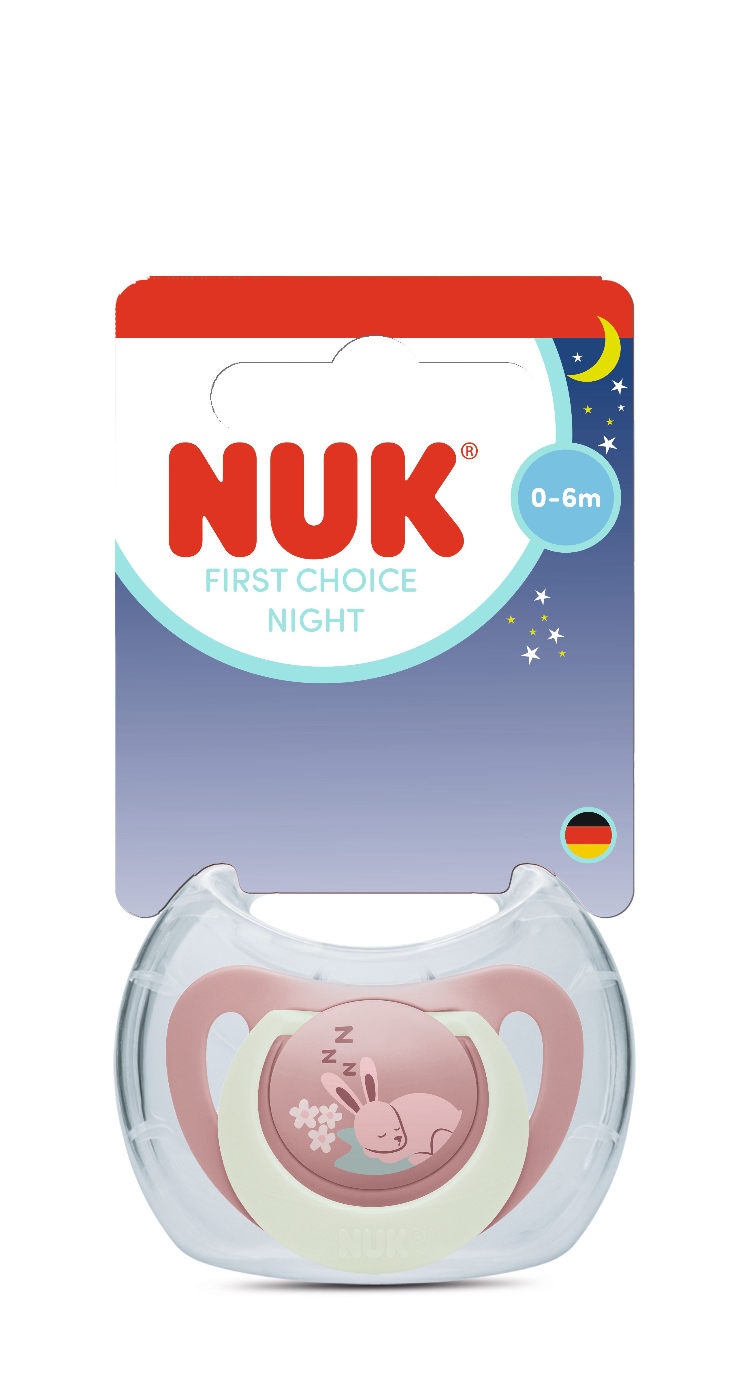 NUK FIRST CHOICE Силиконова залъгалка заек 18+м.