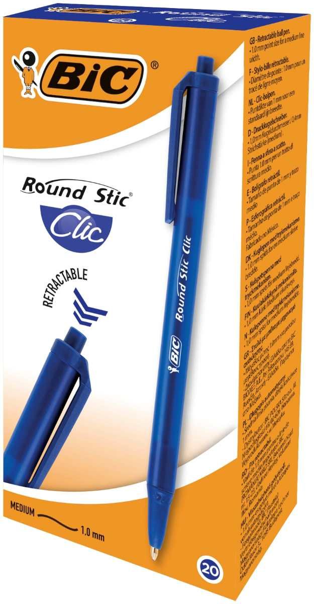 BIC Химикали Round Stic Exact - Син 20 бр.