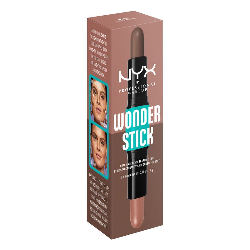 NYX PROFESSIONAL MAKE UP WONDER STICK Стик за контуриране двоен Light medium, 4 г