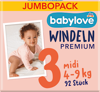 Пелени Premium Jumbo Pack, размер 3 midi (4-9 kg), 92 бр