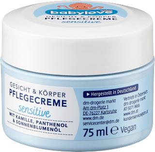 Бебешки крем за лице и тяло Sensitive, 75 ml