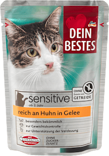 Храна за котки Sensitive пилешко в желе, 100 g