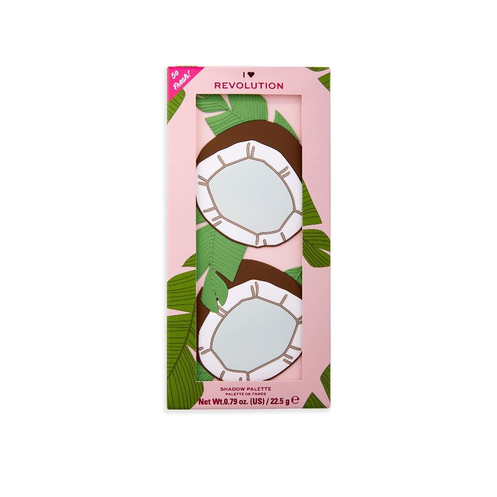 REVOLUTION I HEART TASTY COCONUT Палитра сенки, 18цв