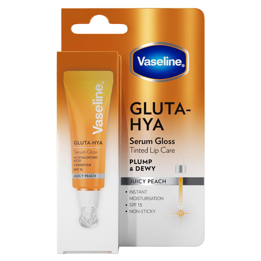 VASELINE GLUTA HYA  Серумен гланц за устни праскова, 10мл.