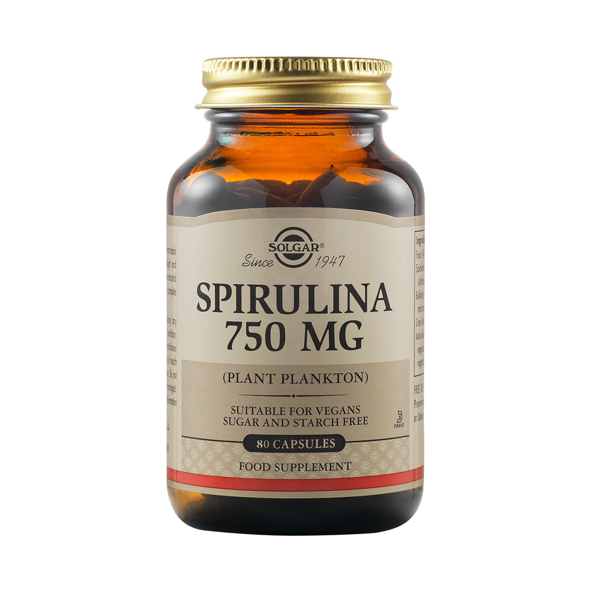 SOLGAR SPIRULINA Спирулина 750mg x 80 caps