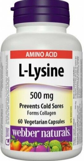WEBBER NATURALS L-LYSINE при херпеси 500mg x 60 tabl