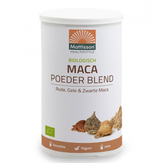 MATTISSON Biologische Maka Poeder Blend – Rode, Gele, Zwarte Maca Био Мака (Червена, Жълта и Черна Мака) x 300 g