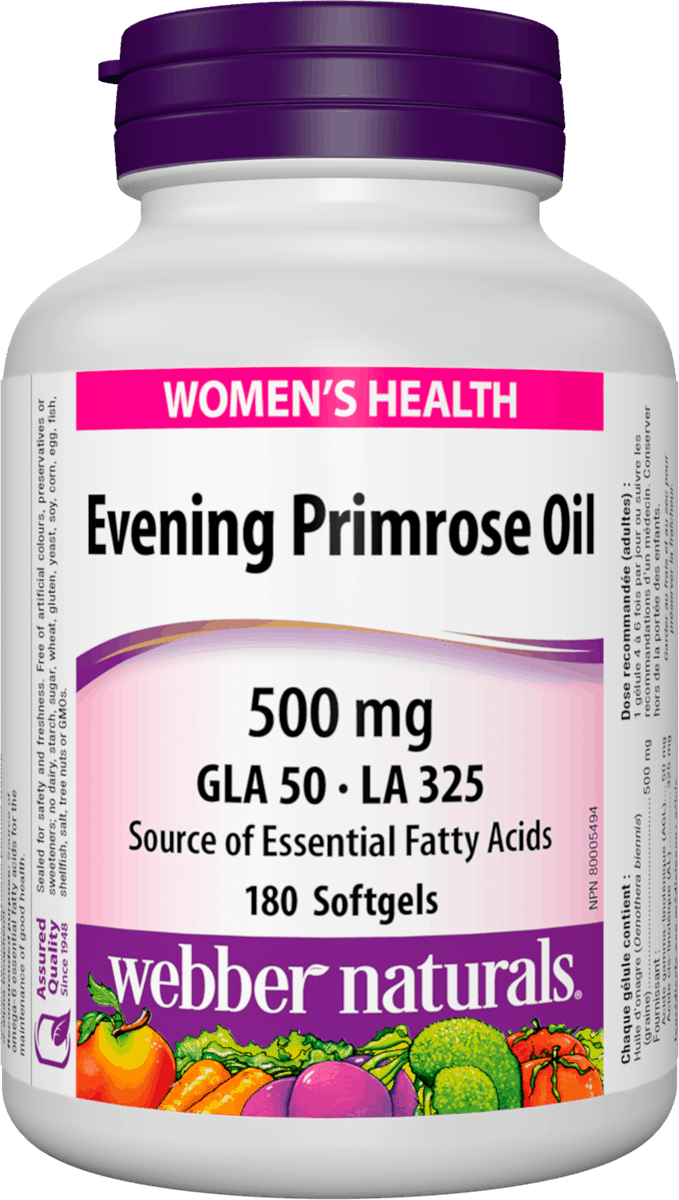 WEBBER NATURALS EVENING PRIMROSE OIL Масло от Вечерна иглика 500mg x 180 softg caps
