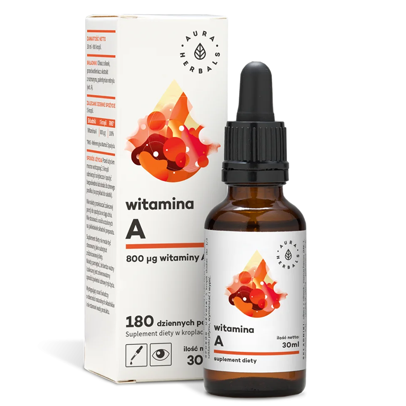 AURA HERBALS WITAMINA A Витамин А (ретинил палмитат) подкрепя здравето на очите капки x 30ml