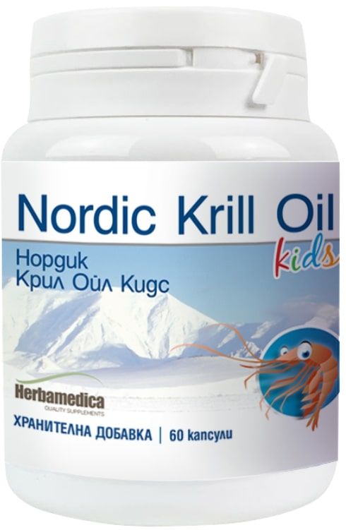 HERBAMEDICA NORDIC KRILL OIL KIDS омега 3 мастни киселини за деца x 60 caps