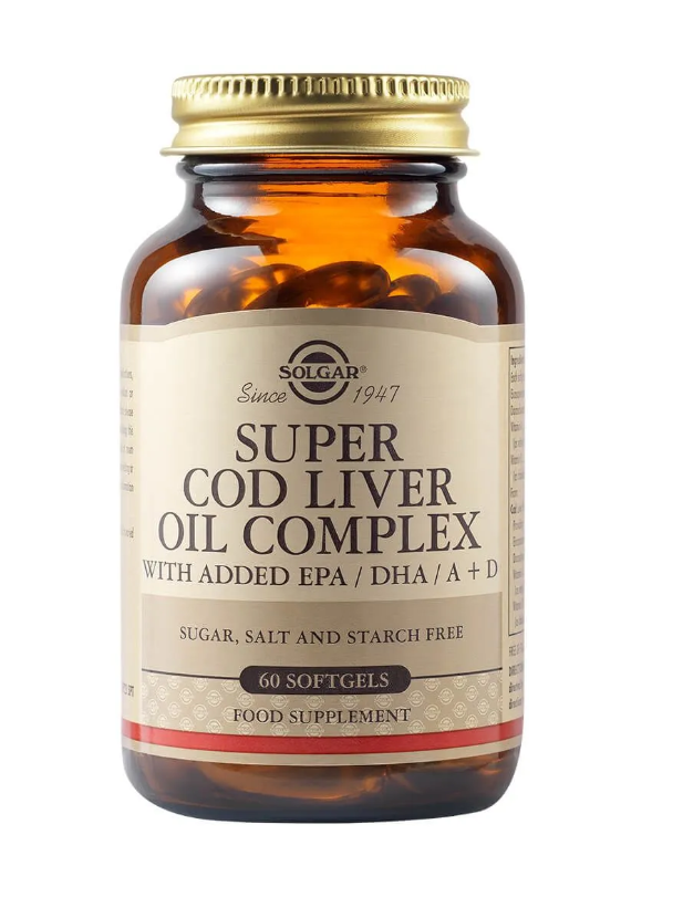 SOLGAR SUPER COD LIVER OIL супер масло от черен дроб на треска x 60caps