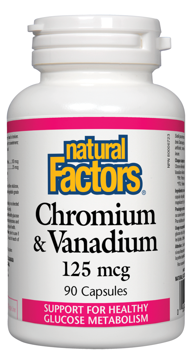 NATURAL FACTORS CHROMIUM & VANADIUM Хром и Ванадий  x 90 caps