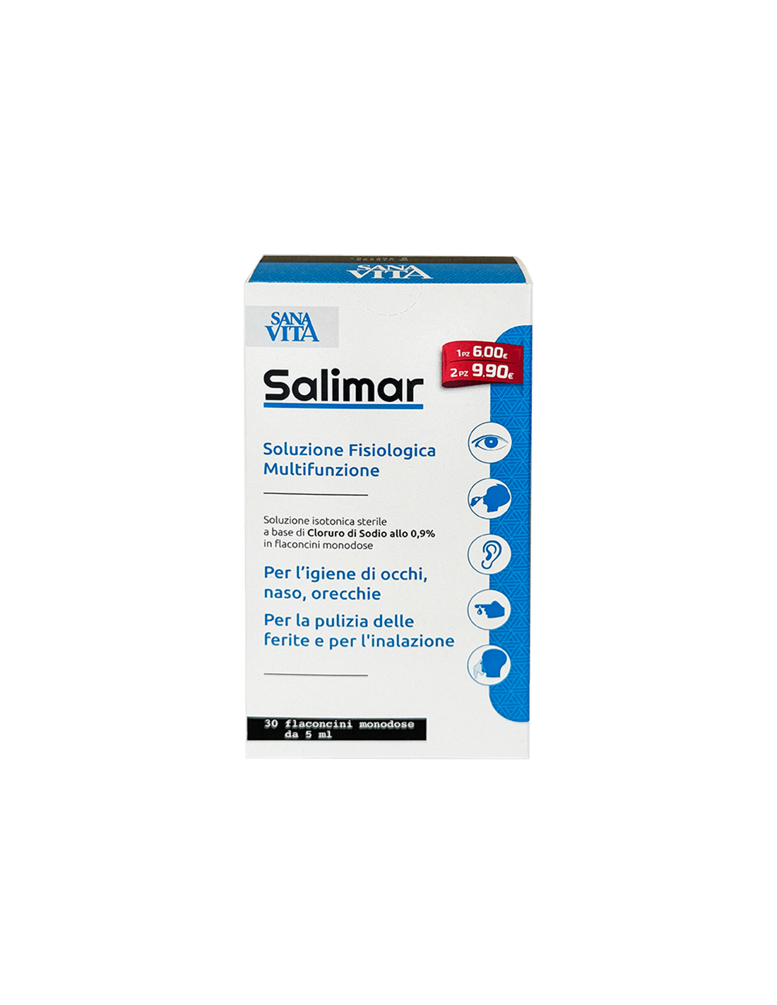 PALADIN PHARMA SANAVITA SALIMAR Soluzione Fisiologica Multifunzione Мултифункционален физиологичен разтвор 5ml x 30 флакона