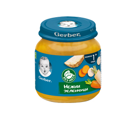 NESTLE GERBER пюре Нежни Зеленчуци и Пиле 125g