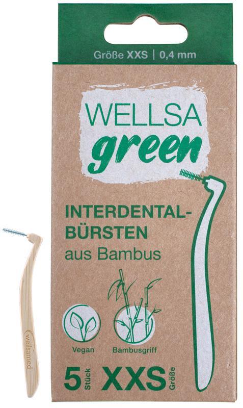 WELLSAMED WELLSAGREEN интердентални четки за зъби от бамбук XXS 0.4 mm x 5