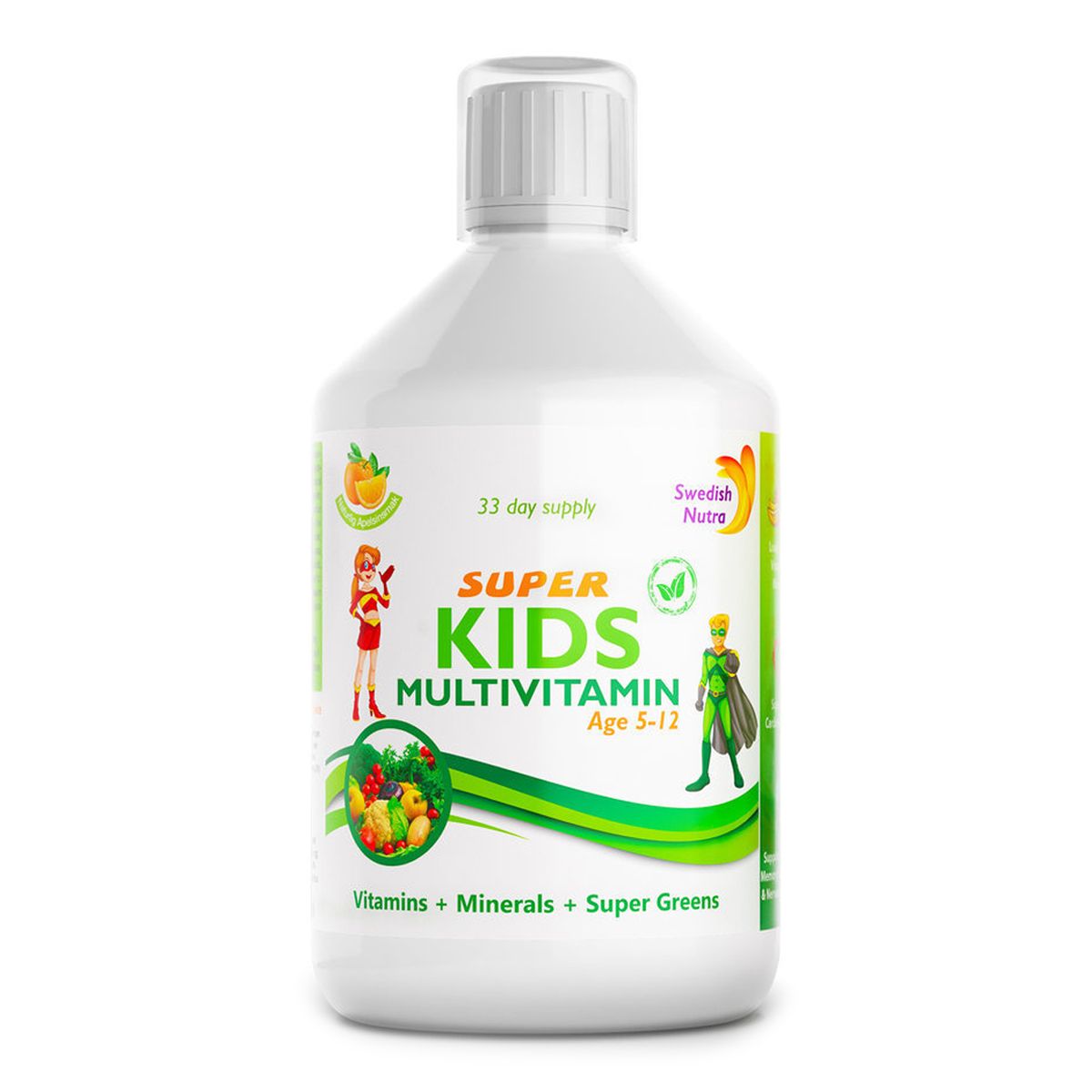 SWEDISH NUTRA SUPER KIDS Детски мултивитамини течна формула (3-12 год.) 500ml