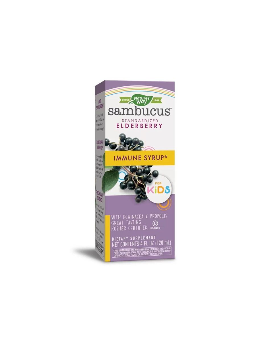 NATURES WAY SAMBUCUS IMMUNE FOR KIDS сироп в подкрепа на имунитета с Ехинацея 240ml