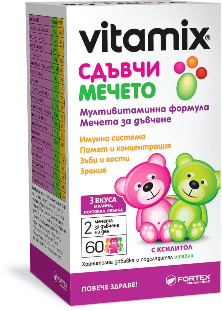 FORTEX VITAMIX Сдъвчи мечето мултивитаминна формула x 60 chew tabl