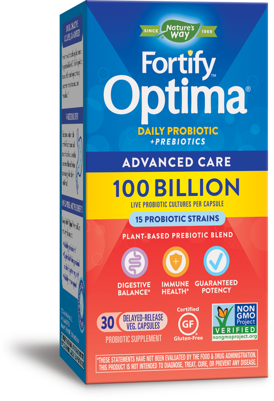 NATURES WAY FORTIFY OPTIMA Max Potency 100 млрд. активни пробиотици за стомашен баланс x 30 caps