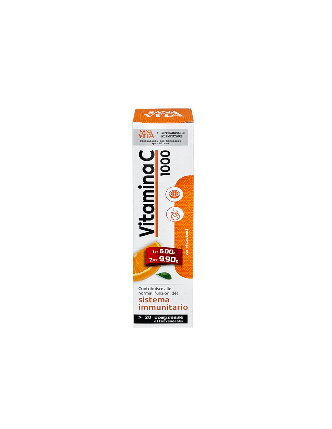 PALADIN PHARMA SANAVITA Vitamina C 1000 Витамин С 1000mg за силен имунитет x 20 eff.tabl