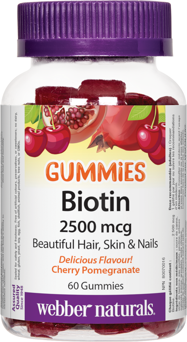 WEBBER NATURALS GUMMIES BIOTIN за добър метаболизъм 2500mcg x 60 tabl