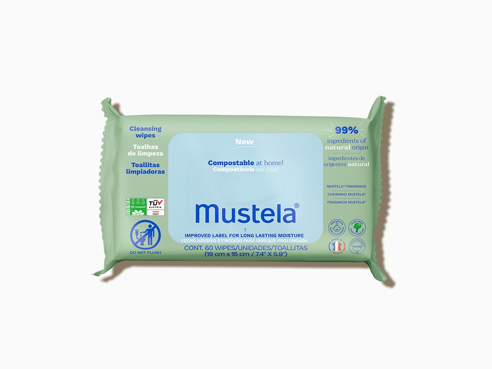 MUSTELA BEBE мокри кърпички 99% вода натурални съставки с парфюм x 60