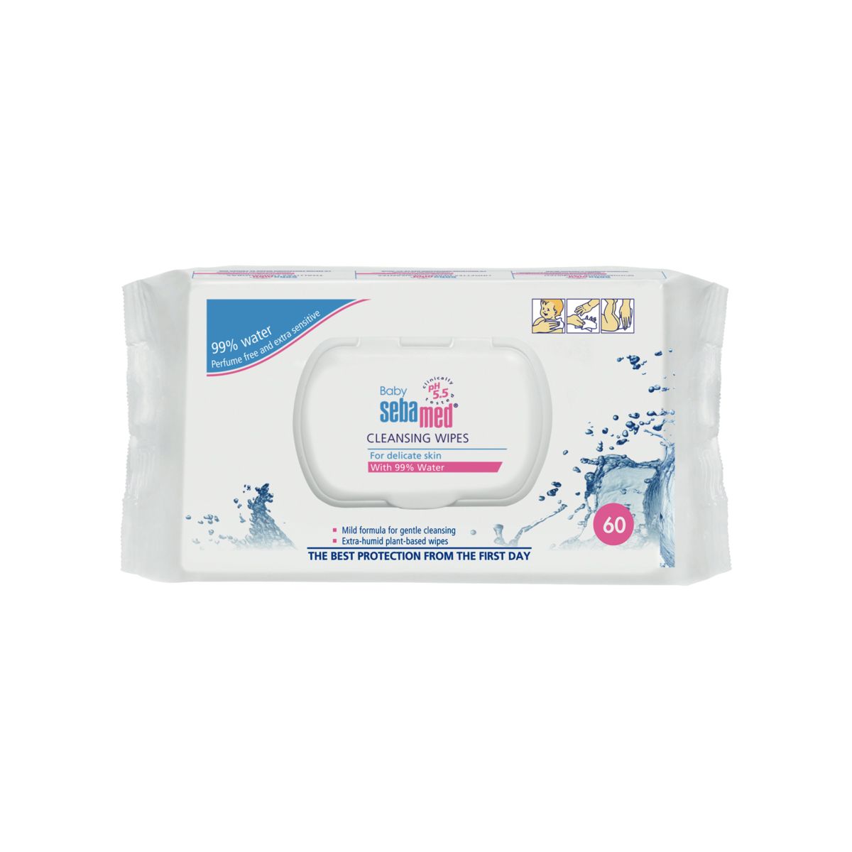 SEBAMED BABY Мокри кърпички 99% вода x 60