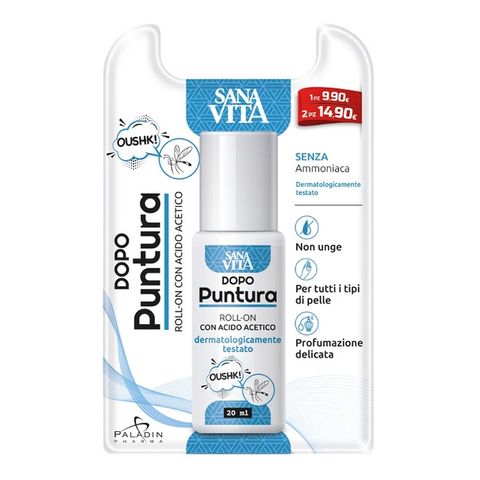 PALADIN PHARMA SANAVITA DOPO PUNTURA Roll-on Рол он за след ухапвания от комари, с алое вера, цвят от лайка и невен и оцетна киселина x 20ml
