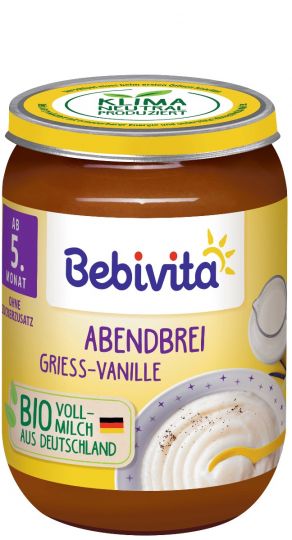 BEBIVITA  БИО МЛ.КАША "ЛЕКА НОЩ' ГРИС С ВАНИЛИЯ 190г