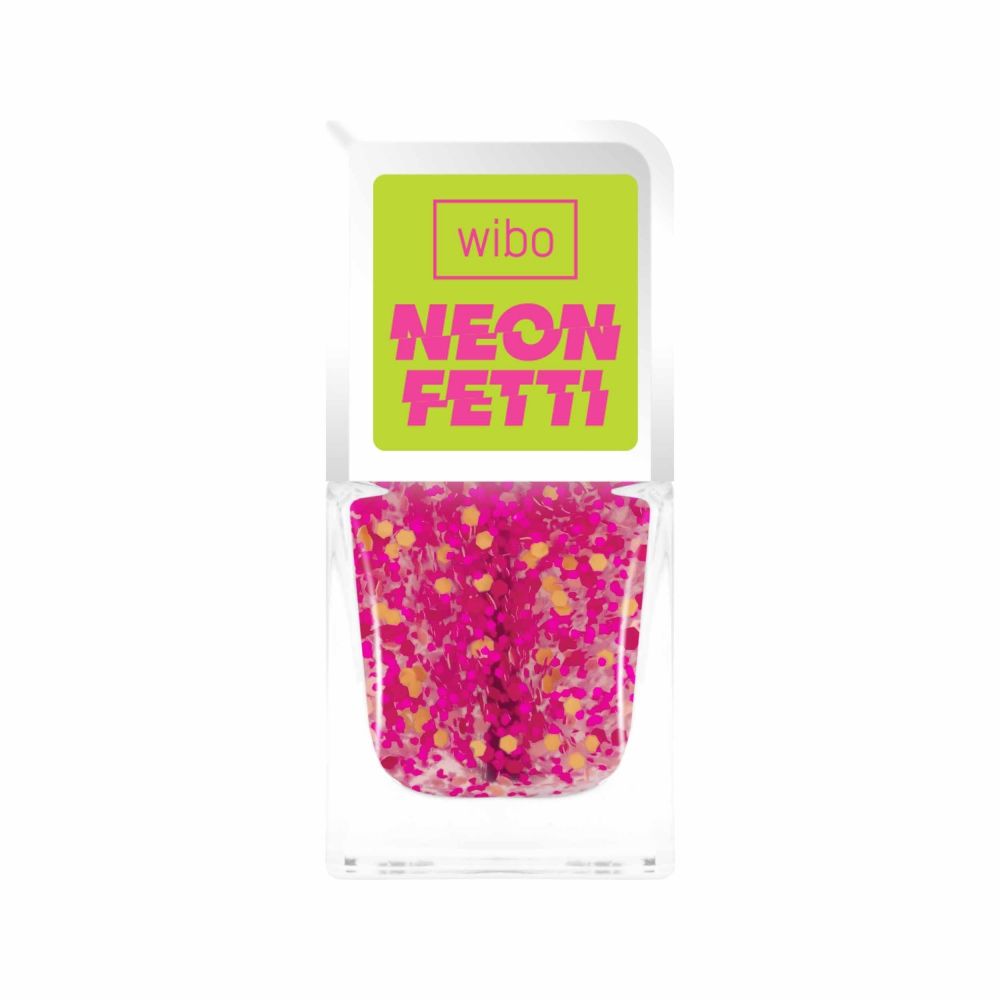 WIBO Лак за нокти с частици, Neon Fetti 1