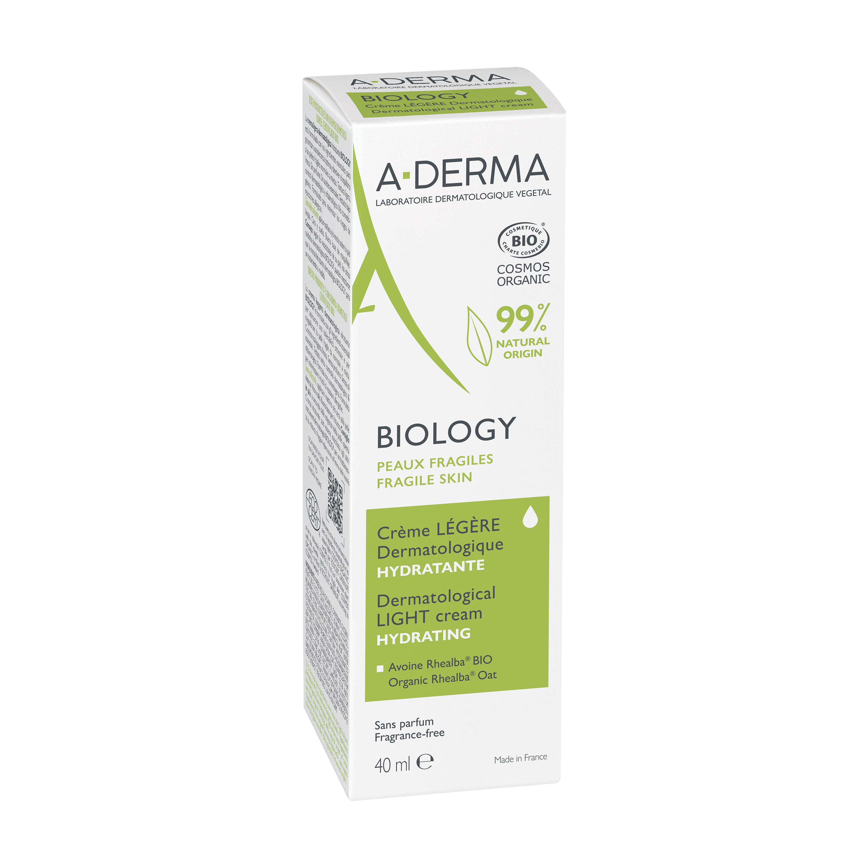 A-DERMA BIOLOGY дерматологично хидратиращ лек крем 40ml