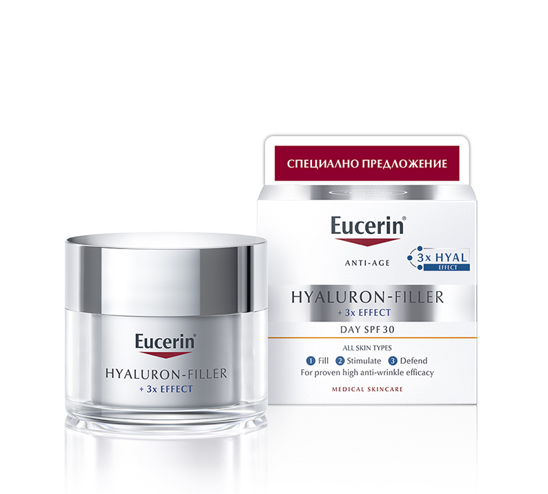 EUCERIN HYALURON FILLER SPF30 дневен крем 50ml промо цена
